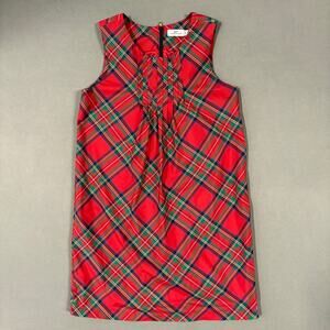 Vineyard Vines Plaid Sleeveless Dress Size 12 Red Girls Style 100052
